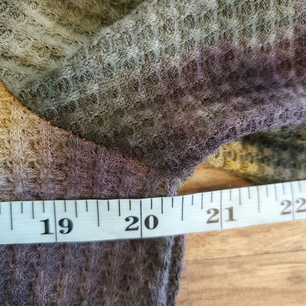 Vintage Bibi Top Size Large V-Neck Short Sleeve Tie Dye Waffle Knit - Picture 5 of 6